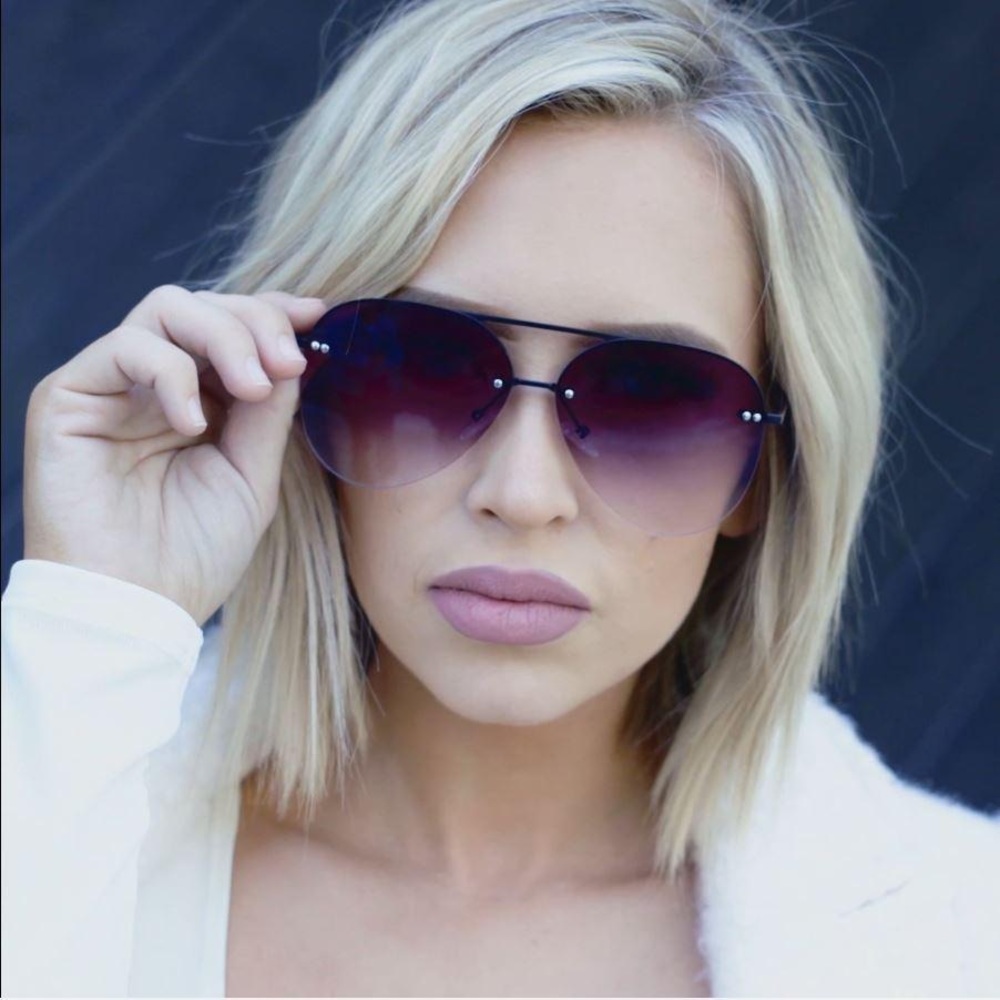 Topfoxx Megan II Narrow Faded Black Sunglasses